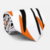 ベンガル色スクワイゴイのオレンジと黒い線 ネクタイ (ロール)