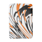 ベンガル色スクワイゴイのオレンジと黒い線 バスマット (正面縦)