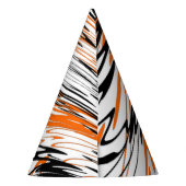 ベンガル色スクワイゴイのオレンジと黒い線 パーティーハット (裏面)
