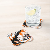 ベンガル色スクワイゴイのオレンジと黒い線 ペーパーコースター (インサイチュ)