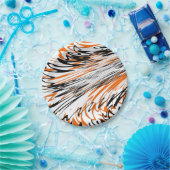 ベンガル色スクワイゴイのオレンジと黒い線 ペーパープレート (パーティー)