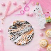 ベンガル色スクワイゴイのオレンジと黒い線 ペーパープレート (パーティー)