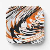 ベンガル色スクワイゴイのオレンジと黒い線 ペーパープレート (正面)