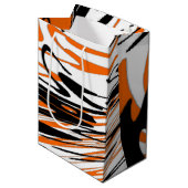 ベンガル色スクワイゴイのオレンジと黒い線 ミディアムペーパーバッグ (正面アングル)