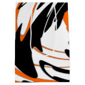 ベンガル色スクワイゴイのオレンジと黒い線 ミディアムペーパーバッグ (裏面)