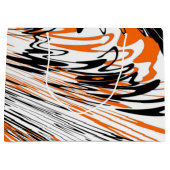 ベンガル色スクワイゴイのオレンジと黒い線 ラージペーパーバッグ (正面)