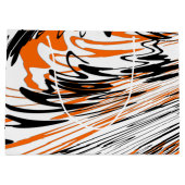 ベンガル色スクワイゴイのオレンジと黒い線 ラージペーパーバッグ (裏面)