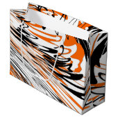 ベンガル色スクワイゴイのオレンジと黒い線 ラージペーパーバッグ (正面アングル)