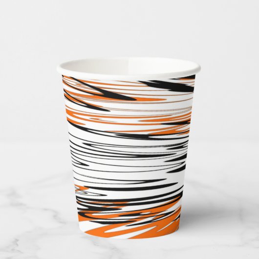 ベンガル色スクワイゴイのオレンジと黒い線 紙コップ (左)