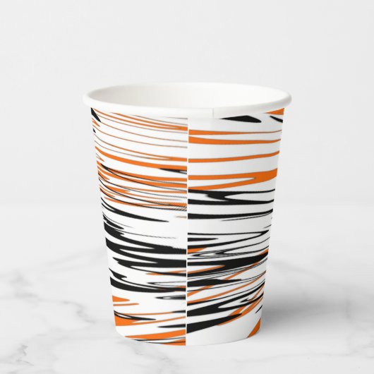 ベンガル色スクワイゴイのオレンジと黒い線 紙コップ (右)