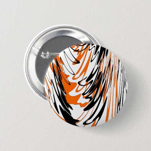 ベンガル色スクワイゴイのオレンジと黒い線 缶バッジ (正面&裏面)
