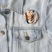 ベンガル色スクワイゴイのオレンジと黒い線 缶バッジ (インサイチュ)