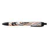 ベンガル色スクワイゴイのオレンジと黒い線 黒ボールペン (ボトム)