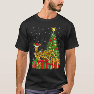 ベンガル+キャット+Xmas+ライト+サンタ+ベンガル+キャット+クリスマス Tシャツ