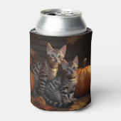 ベンガル+子猫+秋の喜び+パンプキン 缶クーラー (缶正面)