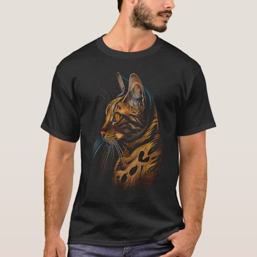 ベンガル 猫 1 Tシャツ (正面)