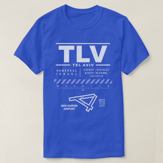 ベングリオンエアポートTLV Tシャツ (デザイン正面)