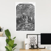 ベンジャミンウォーターハウスホーキンズスタジオアンティークプリント ポスター (ホームオフィス)