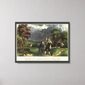 ベンジャミンフランクリンの凧と稲妻実験 キャンバスプリント (正面)