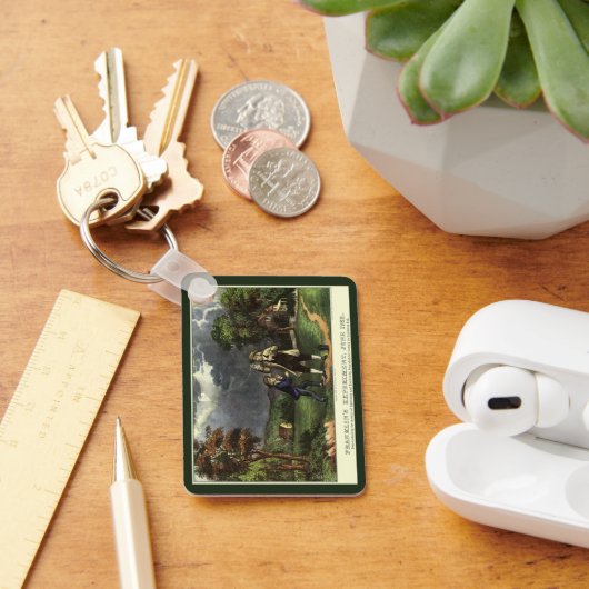 ベンジャミンフランクリンの凧と稲妻実験 キーホルダー (デスク)