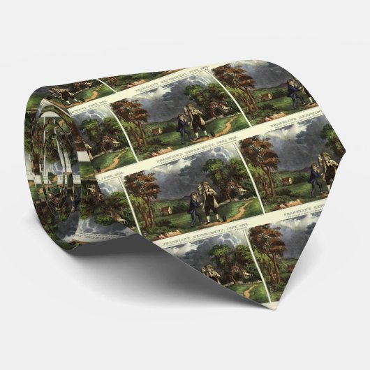 ベンジャミンフランクリンの凧と稲妻実験 ネクタイ (ロール)