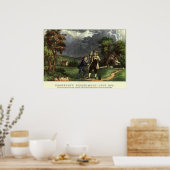 ベンジャミンフランクリンの凧と稲妻実験 ポスター (キッチン)