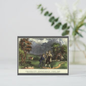 ベンジャミンフランクリンの凧と稲妻実験 ポストカード (スタンド正面)