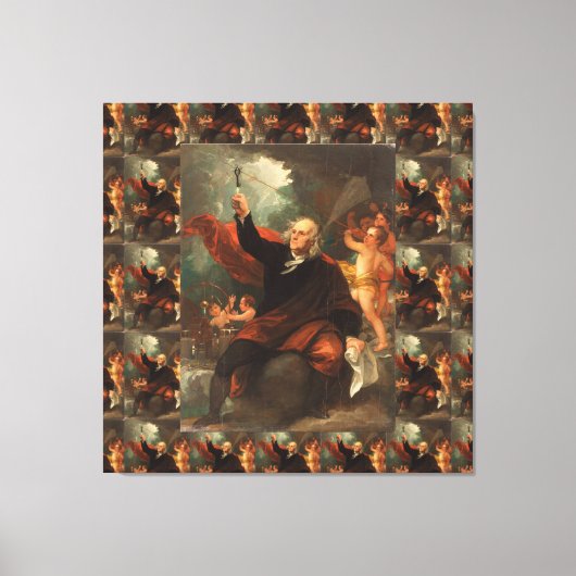 ベンジャミンフランクリンスケッチエレクトリシオンズザスカイ キャンバスプリント (正面)