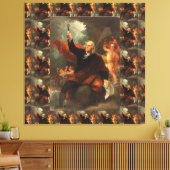 ベンジャミンフランクリンスケッチエレクトリシオンズザスカイ キャンバスプリント (インサイチュ (リビング))