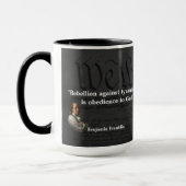 ベンジャミンフランクリン引用文オン反逆 マグカップ (左)