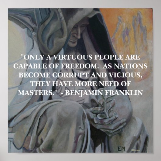 ベンジャミンフランクリン引用文 – ポスター (正面)