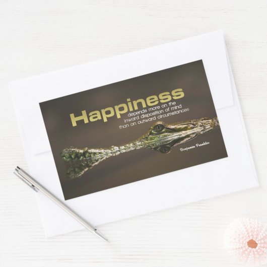 ベンジャミンフランクリン感動的引用文ステッカー 長方形シール (封筒)