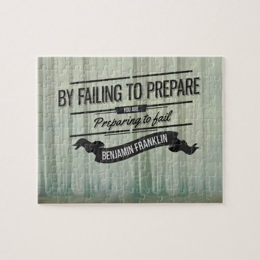 ベンジャミンフランクリン感動的引用文「準備」 ジグソーパズル (横)