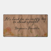 ベンジャミンフランクリン感動的引用文「空のバッグ」 デスクマット (正面)