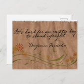 ベンジャミンフランクリン感動的引用文「空のバッグ」 ポストカード (正面/裏面)