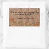 ベンジャミンフランクリン感動的引用文「空のバッグ」 長方形シール (バッグ)
