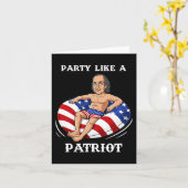 ベンジャミンフランクリン4th Of 7月USAパトリオットおもしろい カード (黄色い花)