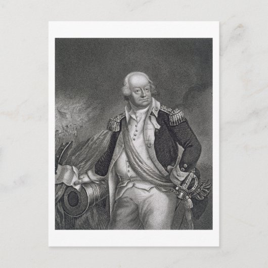 ベンジャミンリンカーン（1733年～1810年）(版木、銅版、版画) ポストカード (正面)