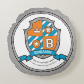 ベンジャミンレターB名とは紋章シールドを意味する ラウンドクッション (正面)