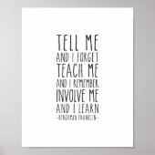 ベンジャミン忘れフランクリン引用文 ポスター (正面)