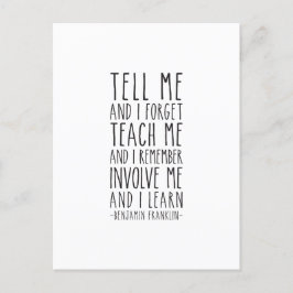 ベンジャミン忘れフランクリン引用文 ポストカード