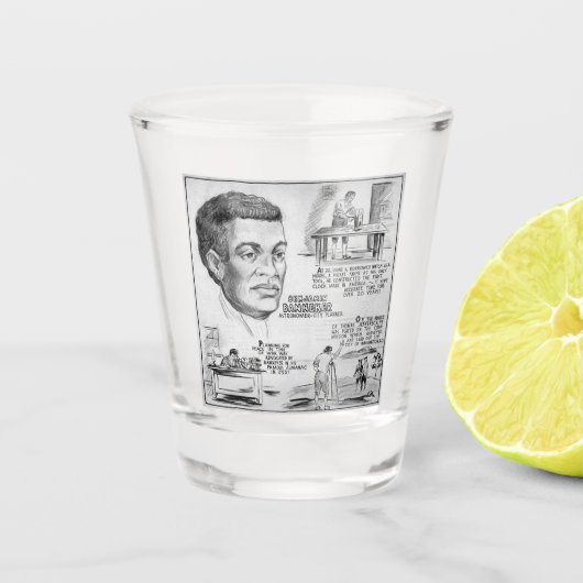 ベンジャミン・バンネカー：ブラックサイエンティスト&革命的 ショットグラス (正面)