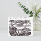 ベンジャミン・フランクリンが凧の実験を行う ポストカード (スタンド正面)