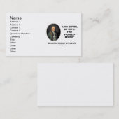 ベンジャミン・フランクリンの一見はの前のあなた自身を後ろ見つけます 名刺 (正面/裏面)