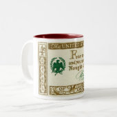 ベンジャミン・フランクリンの信条の恐れのヴィンテージ ツートーンマグカップ (正面左)