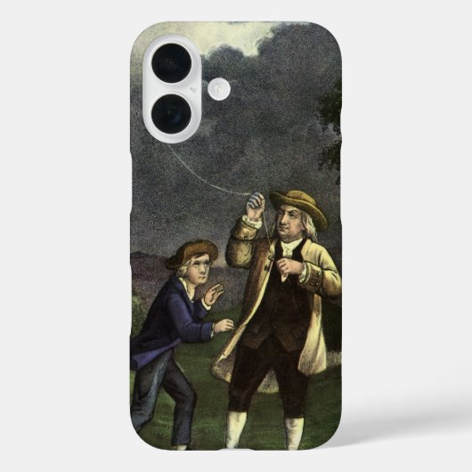 ベンジャミン・フランクリンの凧を使った雷実験 Case-Mate iPhoneケース (裏面)