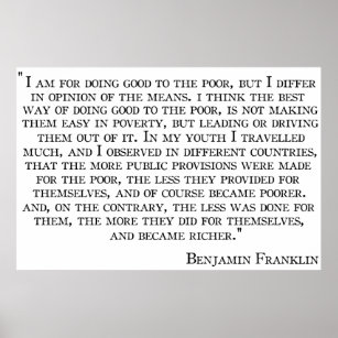 ベンジャミン・フランクリンの貧困ポスターの見解 ポスター
