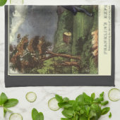 ベンジャミン・フランクリンの雷と凧の実験 キッチンタオル (折り畳み)