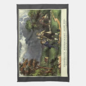 ベンジャミン・フランクリンの雷と凧の実験 キッチンタオル (縦)