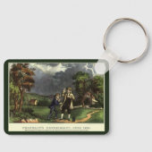 ベンジャミン・フランクリンの雷と凧の実験 キーホルダー (正面)